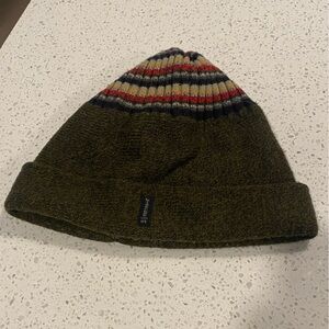 💝 5/$25 Men's Brown Striped Beanie Wool blend vintage